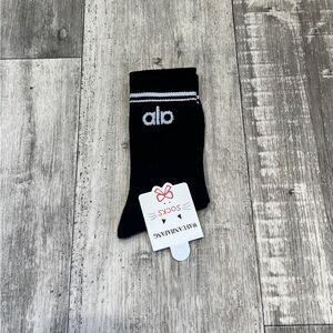 Black Fashion socks with white logo size 35-41 Womens 5.5-10 #yogasocks (A 75)